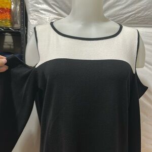 Lightweight cold shoulder sweater